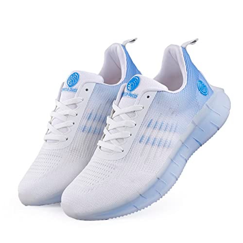 Bacca Bucci Men Champion Road Running Sports Shoes Lightweight & Sungfit For An Energetic Ride White Blue, Size Uk10 - Image 5