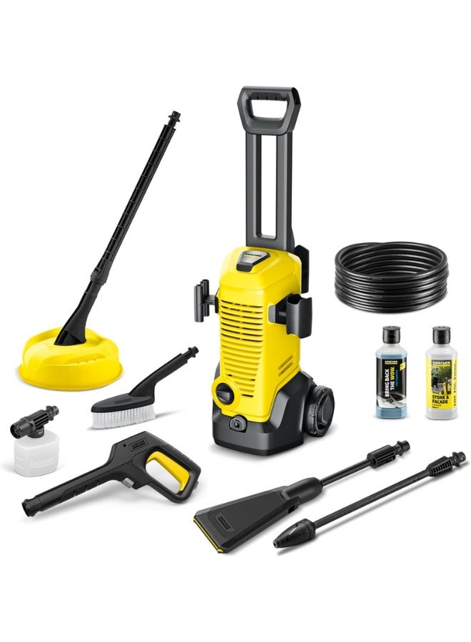 KARCHER K 3 Eco Booster Car & Home Pressure Washer, 120 Bar, 1600W – Full Cleaning Kit with T 1 Surface Cleaner, Foam Jet, Wash Brush & 500ml Car Shampoo – 50% More Cleaning Power - Image 1