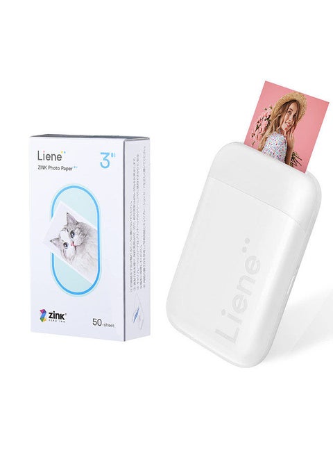 Kiwi 2x3 Inch Mini Photo Printer Wireless Smartphone Instant Picture Printer with 50pcs ZINK Technology Adhesive Paper BT5.0 Connecting Compatible with iOS & Android Portable