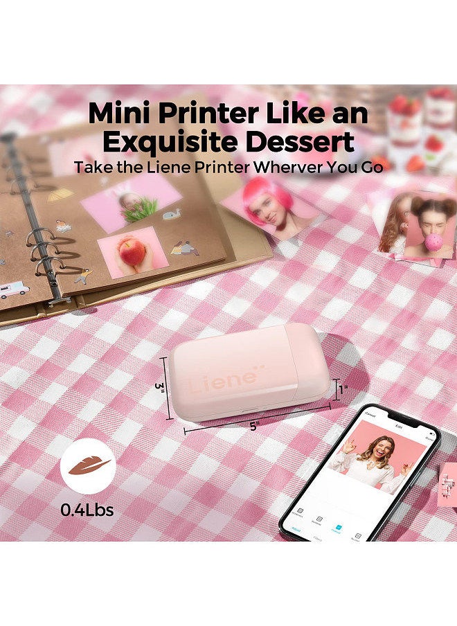 Kiwi 2x3 Inch Mini Photo Printer Wireless Smartphone Instant Picture Printer with 50pcs ZINK Technology Adhesive Paper BT5.0 Connecting Compatible with iOS & Android Portable