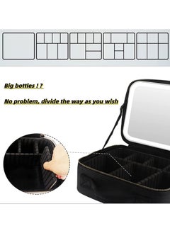 HOPHOP Travel Makeup Bag With Light, Recargeable & Magnifying Vanity mirror with 3 Adusjtable Brightness Mode  - Image 2
