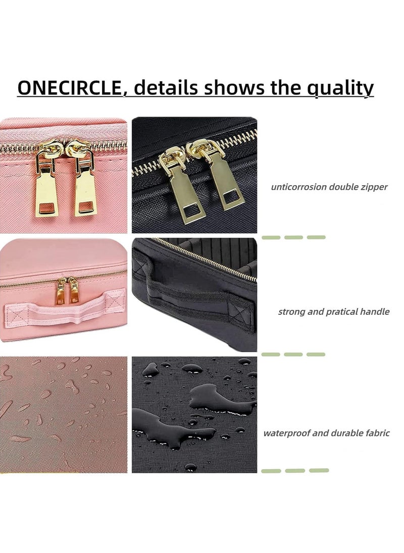 HOPHOP - Travel Makeup Bag With Light, Recargeable & Magnifying Vanity mirror with 3 Adusjtable Brightness Mode - Image 1