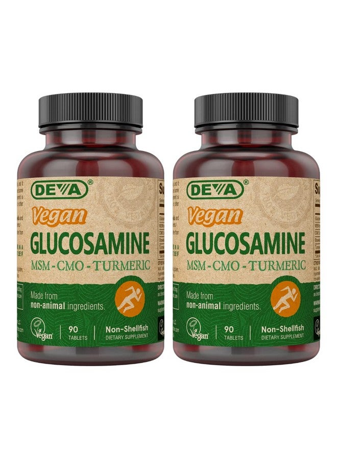 DEVA Vegan Glucosamine-MSM-CMO & Turmeric Supplement - Gluten Free Plant Based Nutritional Supplement - 90 Tablets (Pack of 2) - Image 1