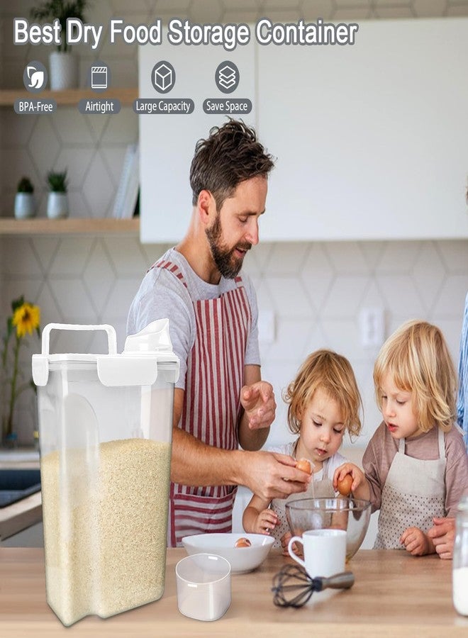 Komzon Rice Storage Containers, Airtight Cereal Containers Storage, BPA Free Rice dispenser with Pouring Spout Portable Handle for Flour, Pasta, Grain and Baking, Pet Dog Cat Bird Food Container - Image 4