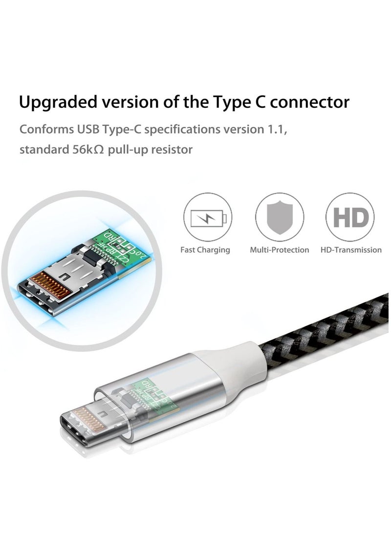 USB C Cable 1 Pack 10ft Nylon Braided Durable USB Type C Charging and Sync Cable Compatible with Galaxy S10/S9/S8+ Note 9 Huawei P20 etc (White)