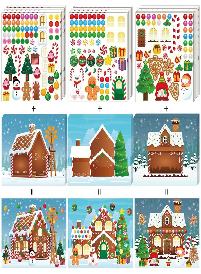 jollylife 38PCS Make a Gingerbread House Stickers for Kids - Christmas Party Game/Craft/Activity/Favor/Supplies Bulk -19 Finished Products - Image 1