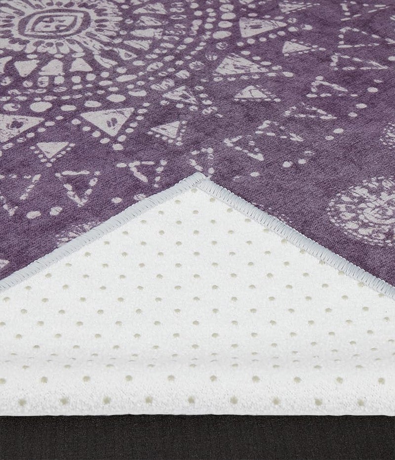 Manduka Yogitoes Hot Yoga Mat Towel - 71" | Moisture Activated Grip | Patented Silicone Nubs | Highly Absorbent, Durable & Easy Care | Made from Recycled Materials | 71 x 24 Inches | Geija Purple - Image 3