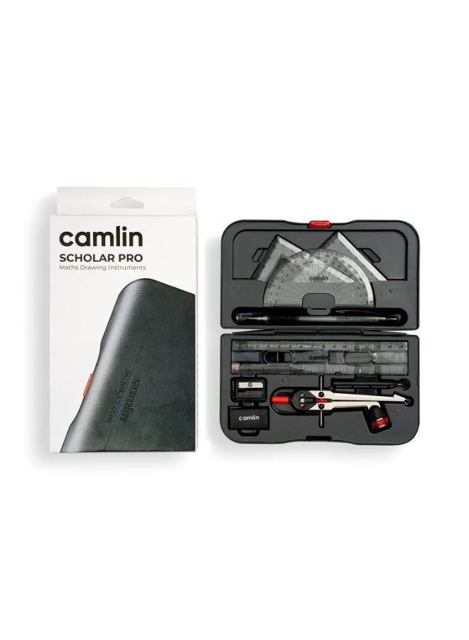 Camlin Scholar Pro Geometry Box - 12-Piece Set | Premium Geometry Box Kit for School kids | Ideal for Learning and Precision | Pack of 1 - Image 1