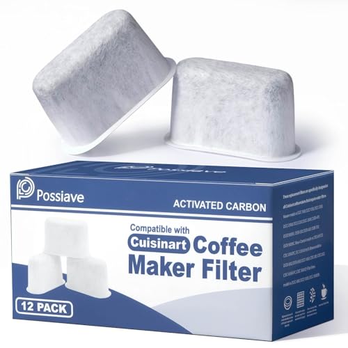 Possiave 12 Pack Cuisinart Compatible Coffee Filter Replacement by Possiave - Charcoal Water Filter for Cuisinart - Fits all Cuisinart Coffee Machines - Image 1