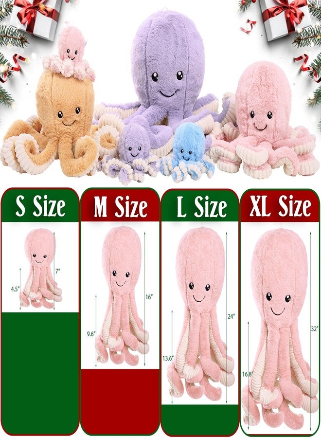 DENTRUN Octopus Stuffed Animals, Giant Octopus Plush Doll Play Toys for Kids Girls Boys Adults Birthday Xmas Halloween Present Stuffed Sea Animals Plushie, 7/16/24/32 Inches, 5 Colors - Image 4