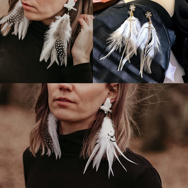 HAPPY FEATHER 100PCS Saddle Hackle Rooster Feather for Crafts, 5-7 inch Natural Pheasant Neck Feathers DIY Pendant Earrings Dream Catcher-Natural - Image 4