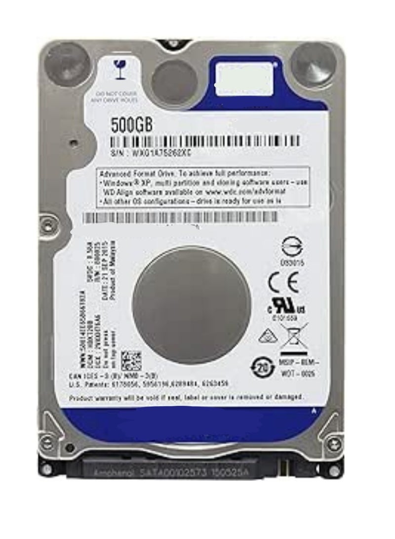 500GB SATA Internal Hard Drive – 2.5" HDD for Laptops, Reliable Storage for Everyday Use