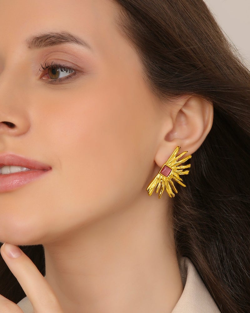TAAHIRA 18K Gold Plated Women’s Earrings – Waterproof, Anti-Tarnish, Everyday Wear - Image 1