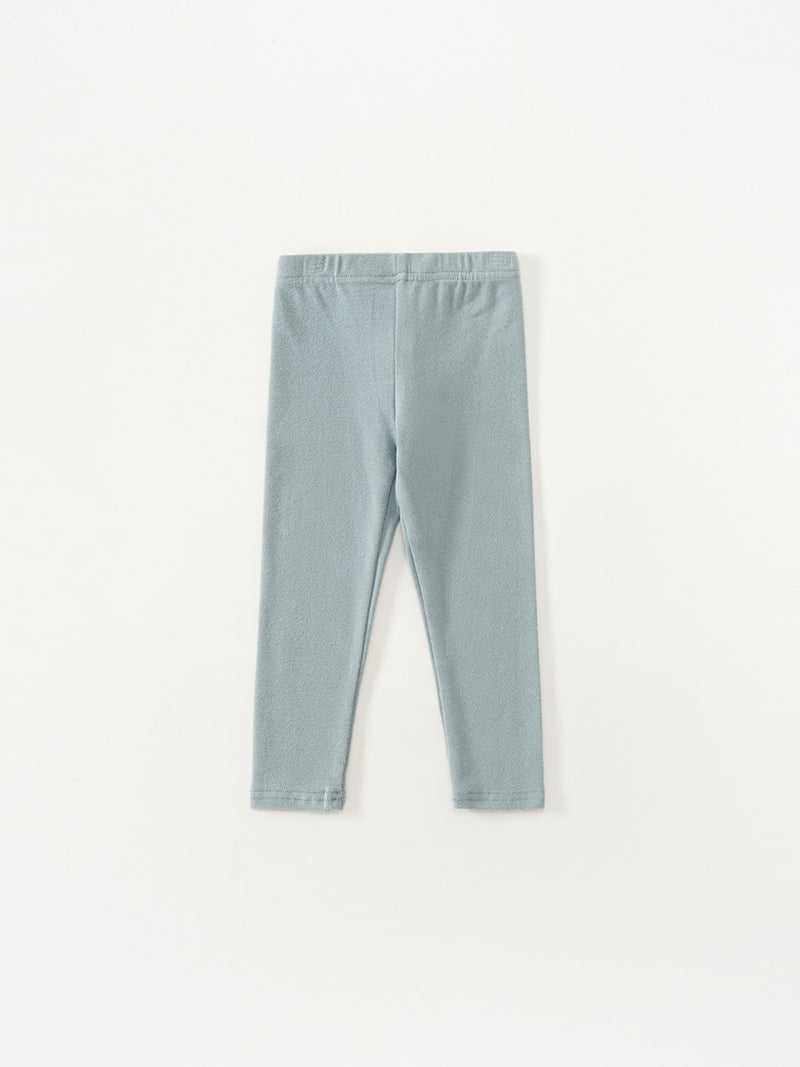 Leggings Fog Blue Girls' Baby's Knitted Solid Color Long Pants Autumn Children's Wear Spring and Small Medium-sized Outer Wearing Cotton Johns