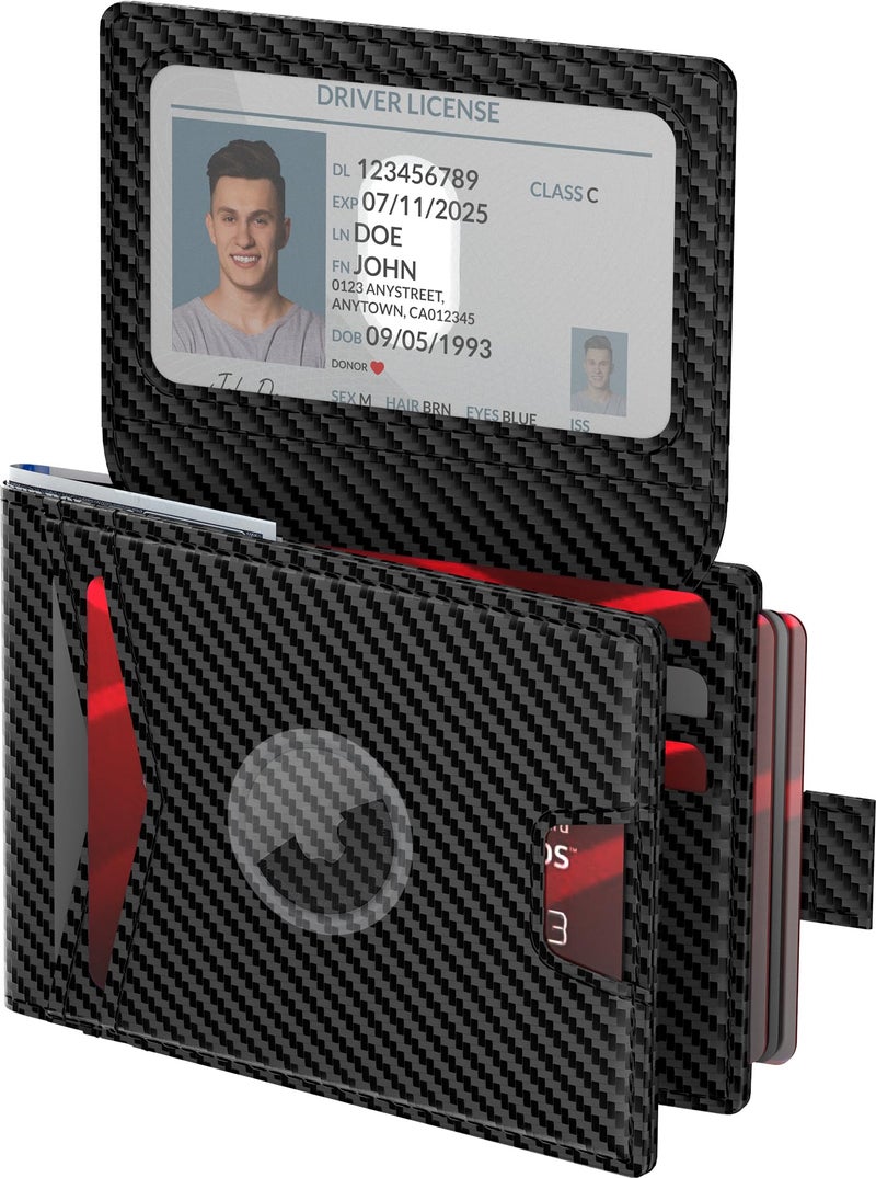 typecase Wallet for Men with Stealth Pocket for AirTag, 3 in 1 Design, Removable ID Window, RFID Blocking, 15 Card Capacity, Slim Carbon Fiber, Bill Divider, Wallet with Gift Box, Hidden Storage for AirTag - Image 1