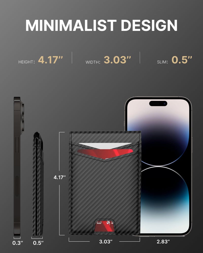 typecase Wallet for Men with Stealth Pocket for AirTag, 3 in 1 Design, Removable ID Window, RFID Blocking, 15 Card Capacity, Slim Carbon Fiber, Bill Divider, Wallet with Gift Box, Hidden Storage for AirTag - Image 4