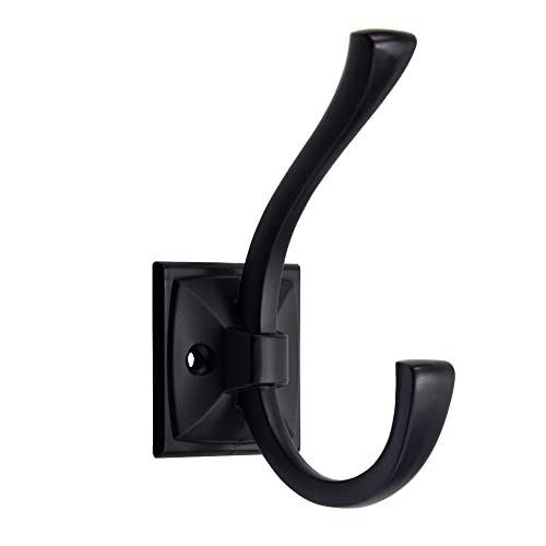 TUNNY 5 Pack Antique Design Wall Hanging Coat Hooks - Matte Black Coat Hooks Towel Hook for Entry Shoe Cabinet, Wardrobe Bathroom Bedroom Furniture Hardware - Image 1