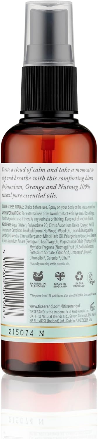 Tisserand Aromatherapy Total DeStress MoodFix Mist Orange Geranium Nutmeg 100 Natural Pure Essential Oils 100ml Calming Mist Spray - Image 2