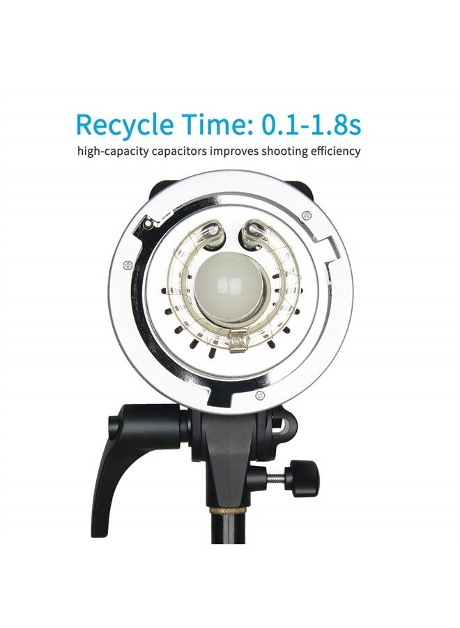 Godox MS300 Compact 300W Studio Flash,Small and Portable 2.4G Wireless X System GN58 5600K Monolight with Bowens Mount 150W Modeling Lamp, 0.1-1.3s Recycle Time Outstanding Output Stability