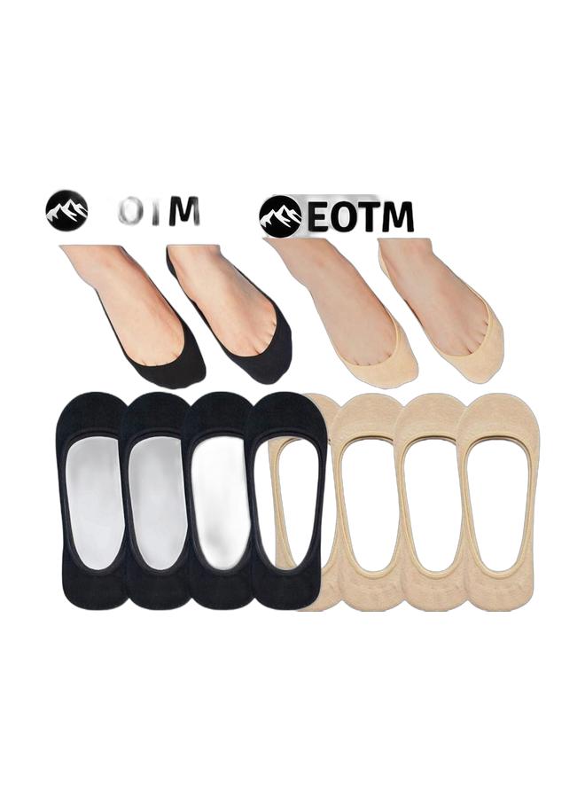 اي او تي م 8 أزواج من الجوارب غير المرئية غير القابلة للانزلاق ذات القطع المنخفض للغاية للنساء - Image 1