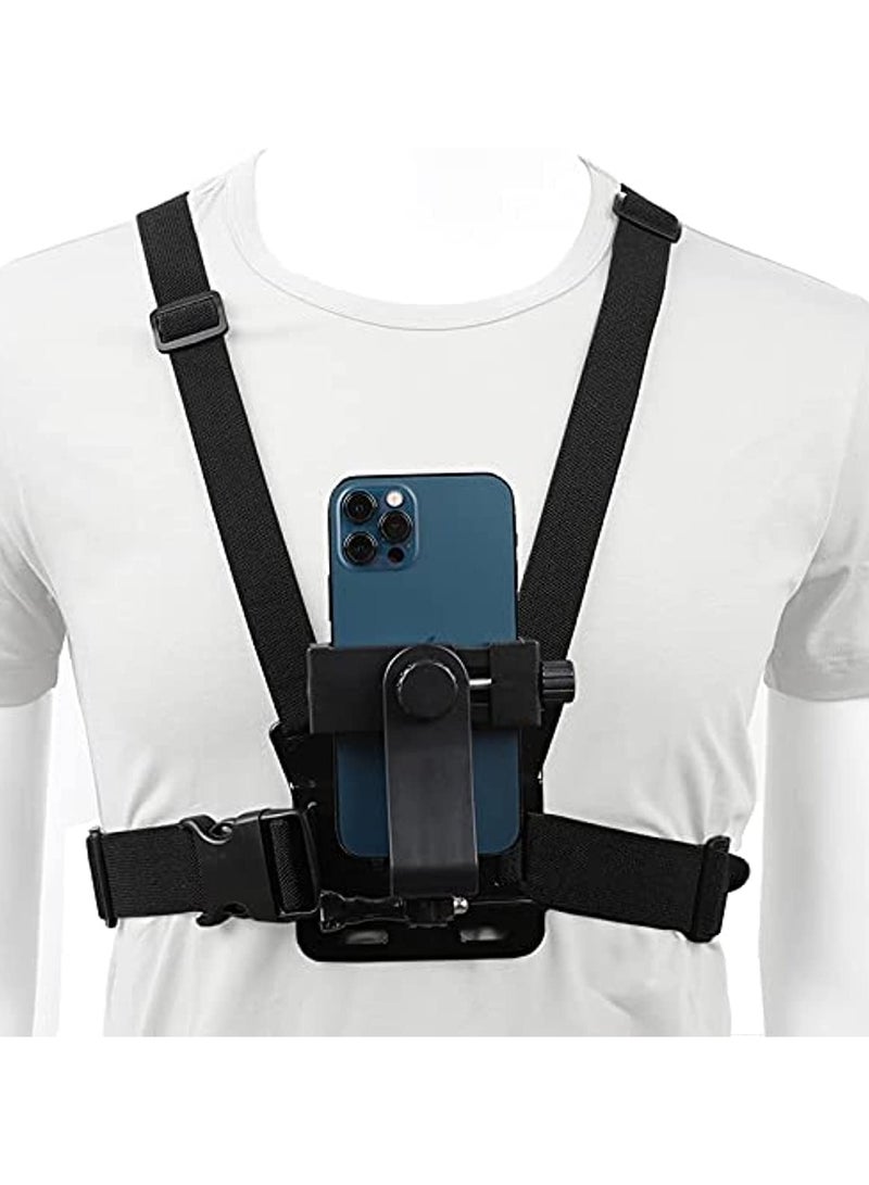 Adjustable Chest Mount Harness for Sport Camera Mobile Phone Stable Harness Strap Holder Mount for Outdoor Sports Cell Phone Clip Holder Installation Fixation Bracket - Image 1