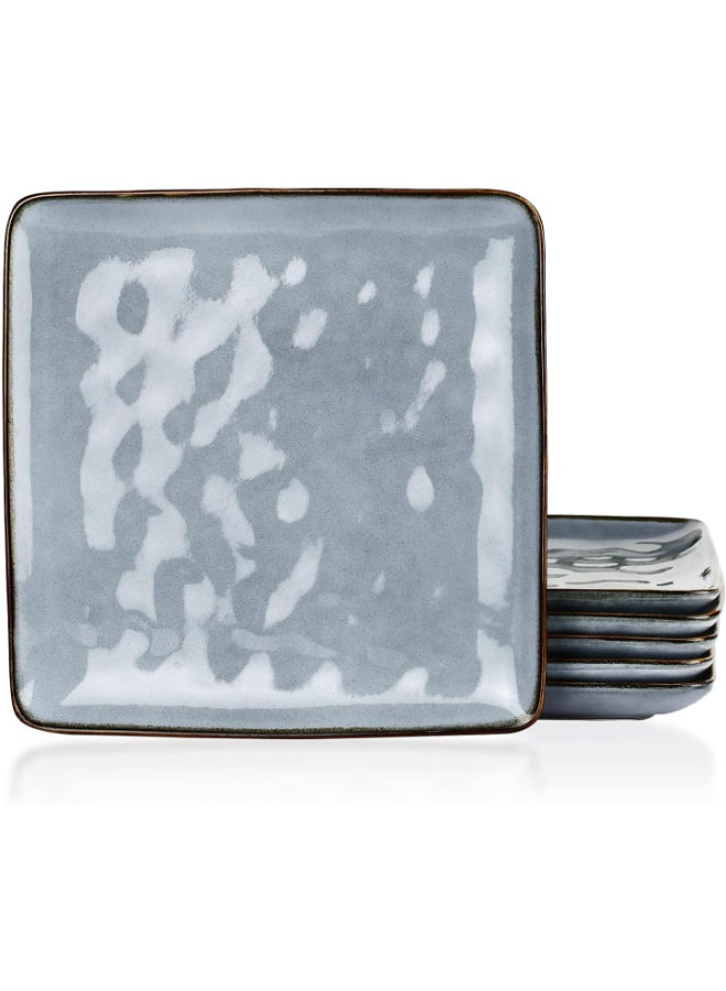 Famiware Ocean Series 6 Pieces Dinner Plate Set, Square, Blue - Image 1