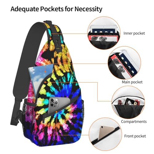 Betyiwling Tie Dye Sling Backpack Unisex Crossbody Chest Bag Shoulder Chest Bag For Women Men Hiking Travel - Image 4