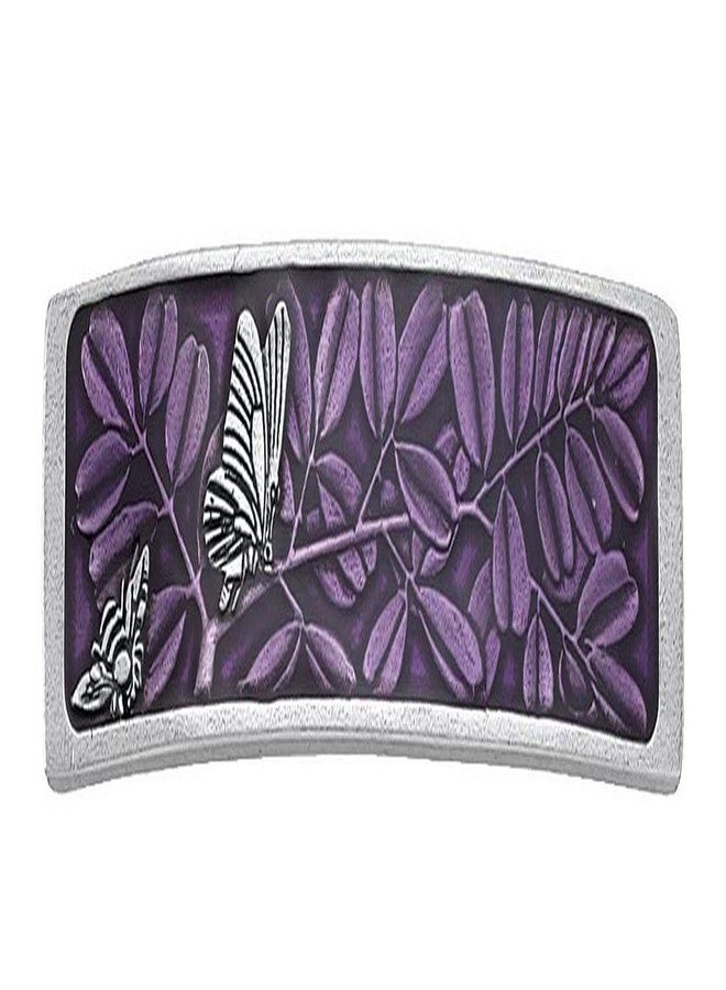 Danforth Butterfly and Bee Barrette (Purple) - Handcrafted Pewter Hair Barrettes For Women - 3 1/8” Wide, Made In USA - Image 1