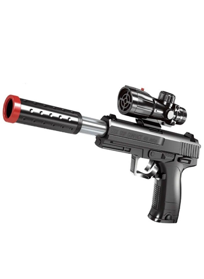 فيتنس ورلد لعبة مسدس للأطفال 4 في 1 مزود بضوء ليزر ومنظار ورصاصات مائية من الكريستال الناعم مقاس - Image 1