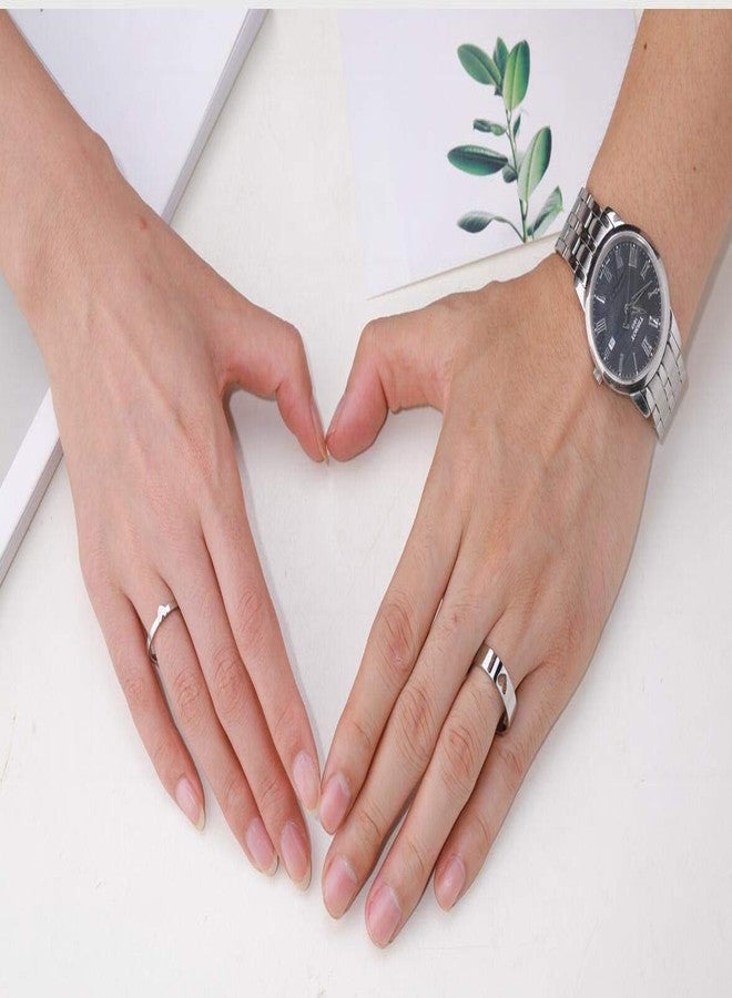 LAVUMO Matching Heart Promise Rings for Couples I Love You Engagement Wedding Ring Band Sets for Him and Her Stainless Steel High Polished Comfort Fit (Men Size 10 & Women Size 7) - Image 4
