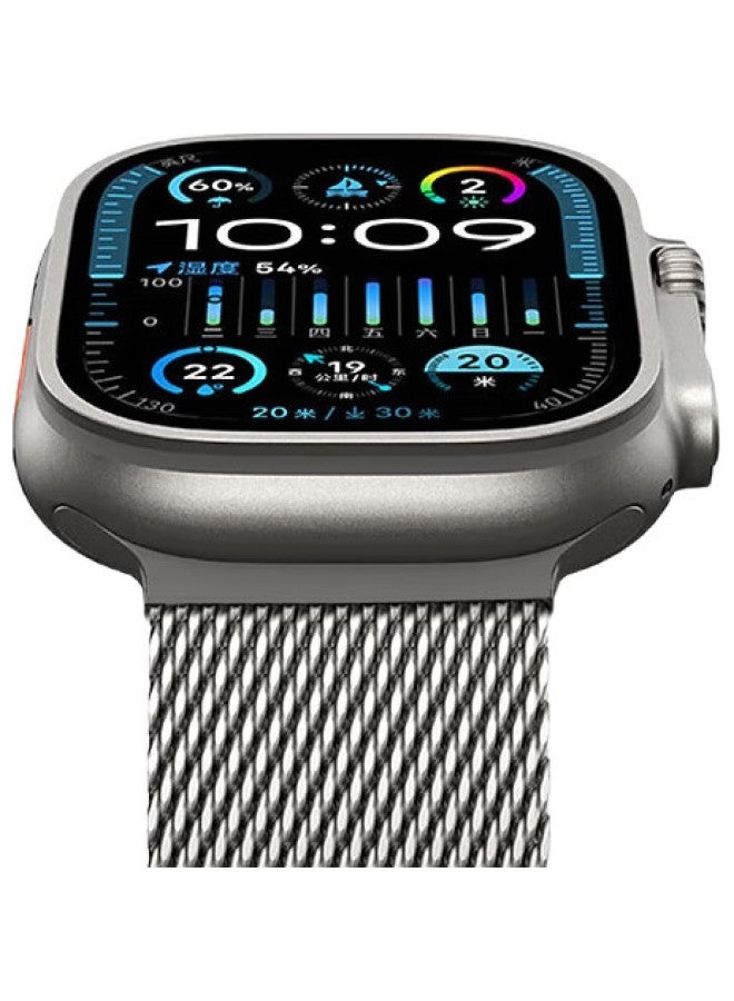 MSSM New Milanese Parachute Buckle Watch Band For Apple Watch Ultra2/S10/9 [Titanium] 49/46/45/44 - Image 2