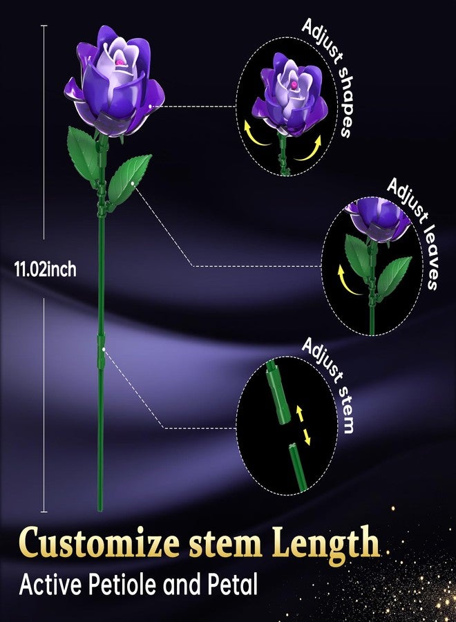 Coodoo مجموعة بناء باقة الورد القوطي، متوافقة مع زهور ليغو، مجموعة نباتية للهالوين لتزيين المنزل، هدايا إبداعية ليوم الحب، عيد الميلاد وهدايا للفتيات المراهقات - Image 4