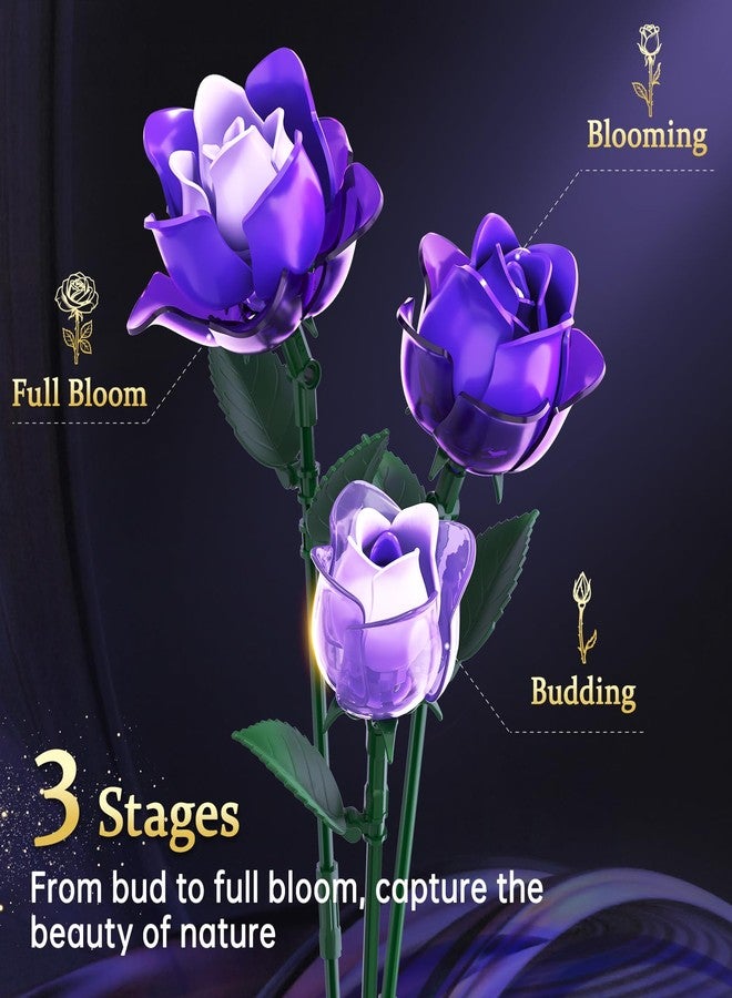 Coodoo مجموعة بناء باقة الورد القوطي، متوافقة مع زهور ليغو، مجموعة نباتية للهالوين لتزيين المنزل، هدايا إبداعية ليوم الحب، عيد الميلاد وهدايا للفتيات المراهقات - Image 3