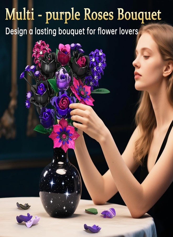 Coodoo مجموعة بناء باقة الورد القوطي، متوافقة مع زهور ليغو، مجموعة نباتية للهالوين لتزيين المنزل، هدايا إبداعية ليوم الحب، عيد الميلاد وهدايا للفتيات المراهقات - Image 2