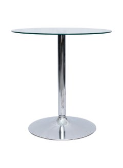 LANNY Jeffcoco Furniture Glass Round Table,70cm Stainless Steel Base Coffee Table,Dining Table For Home Kicthen,Office Meeting Table  - Image 1