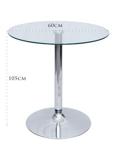 LANNY Jeffcoco Furniture Glass Round Table,70cm Stainless Steel Base Coffee Table,Dining Table For Home Kicthen,Office Meeting Table  - Image 5