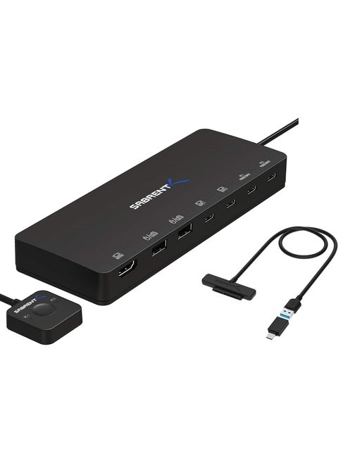 SABRENT 2Port USB TypeC KVM Switch with 60 Watt Power Delivery Option  USB 31 TypeA to SSD  25Inch SATA Hard Drive Adapter