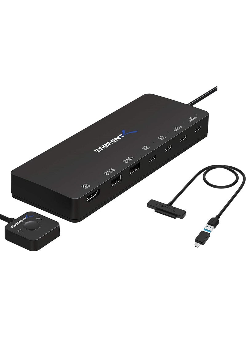 SABRENT SABRENT 2Port USB TypeC KVM Switch with 60 Watt Power Delivery Option  USB 31 TypeA to SSD  25Inch SATA Hard Drive Adapter  - Image 1