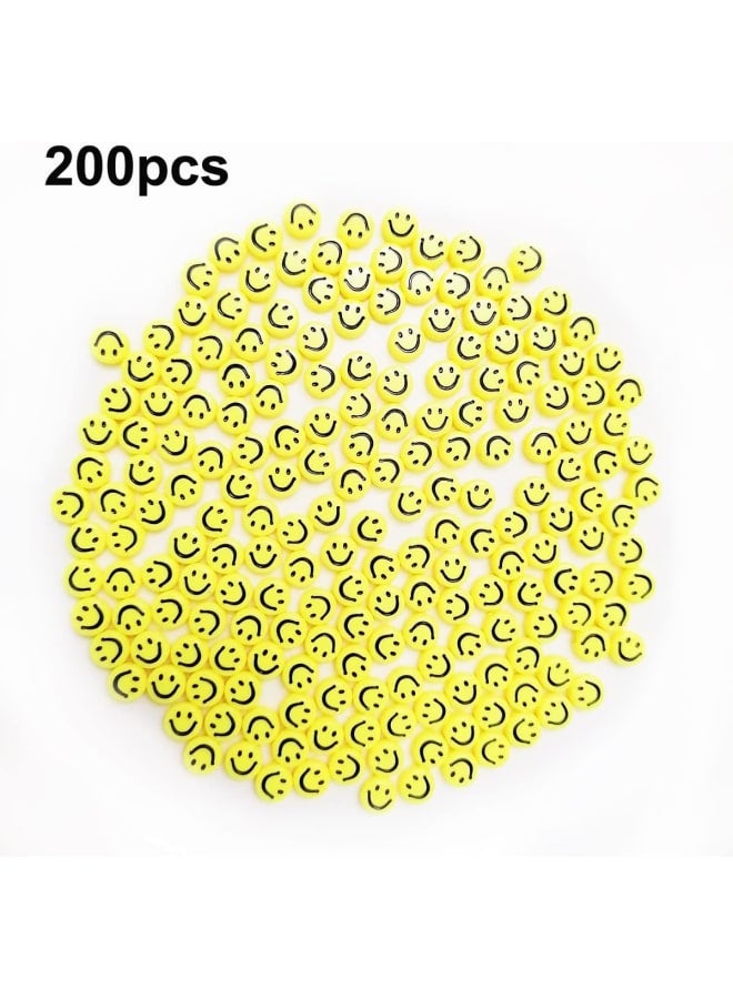 Smile Face Beads Happy Face Beads 1000 Pieces Colorful Heart, Love, Stars, Moon, Flowers, Smiling, Acrylic Round Beads for Women Girls DIY Jewelry Bracelet Necklace Craft Making Supplies - Image 3
