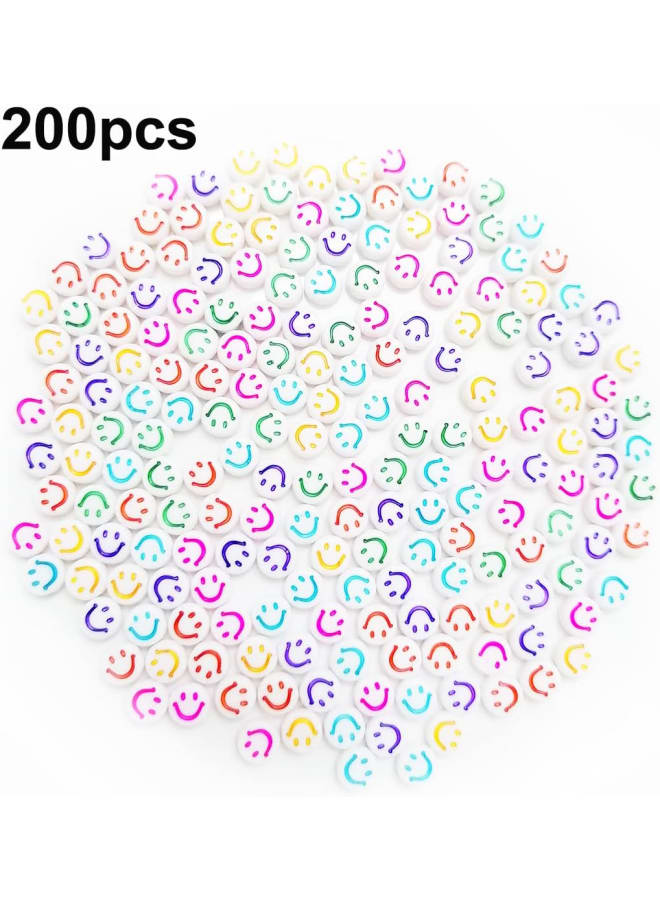 Smile Face Beads Happy Face Beads 1000 Pieces Colorful Heart, Love, Stars, Moon, Flowers, Smiling, Acrylic Round Beads for Women Girls DIY Jewelry Bracelet Necklace Craft Making Supplies - Image 4