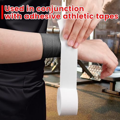 NUITPY 9 Pack Pre Wrap Athletic Tape, 2.76 Inch x 11 Yards Prewrap Tape for Hair Soccer, Pre Wrap Foam Underwrap Tape, Soccer Pre Wrap Tape, Prewrap Tape for Hair, Wrists, Hands, Ankles, Knees - Black - Image 5
