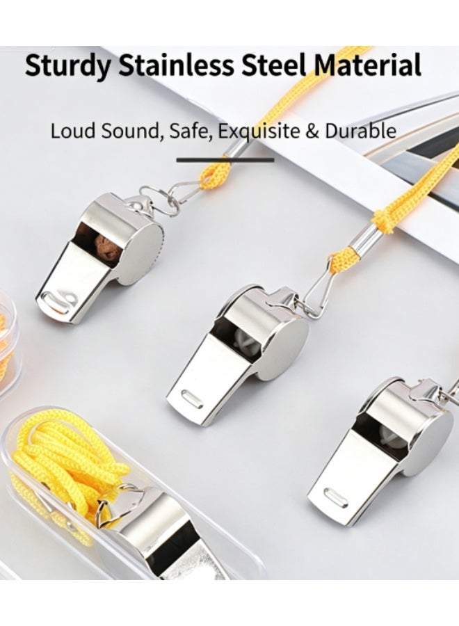 Whistle Stainless Steel Coach Sports Whistle with Lanyard, Loud Crisp Sound Whistle Ideal for Coaches, Referees, and Official - Image 3