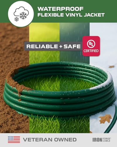 Iron Forge Cable 40 Foot Outdoor Extension Cord - 16/3 SJTW Durable Green Extension Cable with 3 Prong Grounded Plug for Safety - Great for Powering Outdoor Christmas Decorations - Image 2