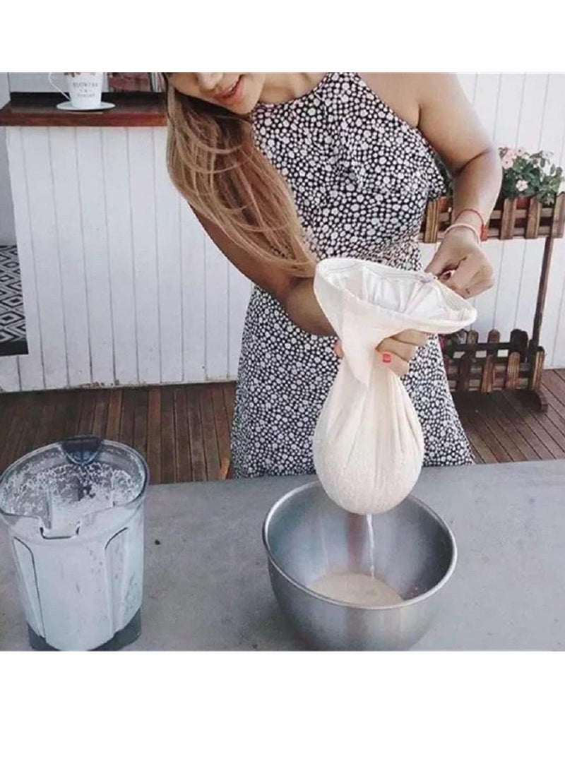 4 الغذاء الصف حليب الصويا كيس فلتر عصير الخضار كيس فلتر ، 200 مش 75 ميكرون 20 * 30cm غرامة كيس فلتر الحليب كيس فلتر الغذاء متعددة الوظائف نايلون الجبن القماش - Image 3