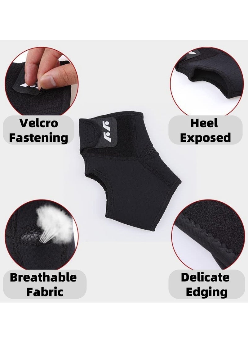 Mmmon 2 Pack Ankle Support Brace, Black Adjustable Ankle Brace Comfortable Ankle Brace Sports for Men, Women, and Children Foot Swelling, Fatigue Sprain  - Image 2