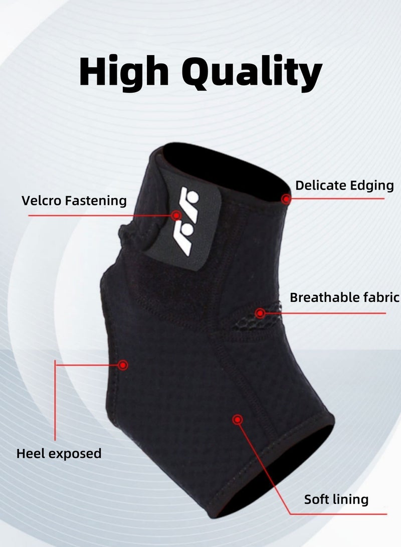 Mmmon 2 Pack Ankle Support Brace, Black Adjustable Ankle Brace Comfortable Ankle Brace Sports for Men, Women, and Children Foot Swelling, Fatigue Sprain  - Image 4