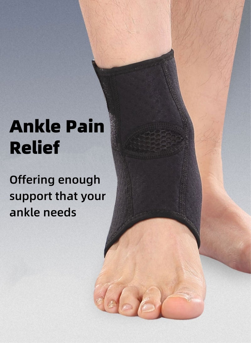 Mmmon 2 Pack Ankle Support Brace, Black Adjustable Ankle Brace Comfortable Ankle Brace Sports for Men, Women, and Children Foot Swelling, Fatigue Sprain  - Image 3