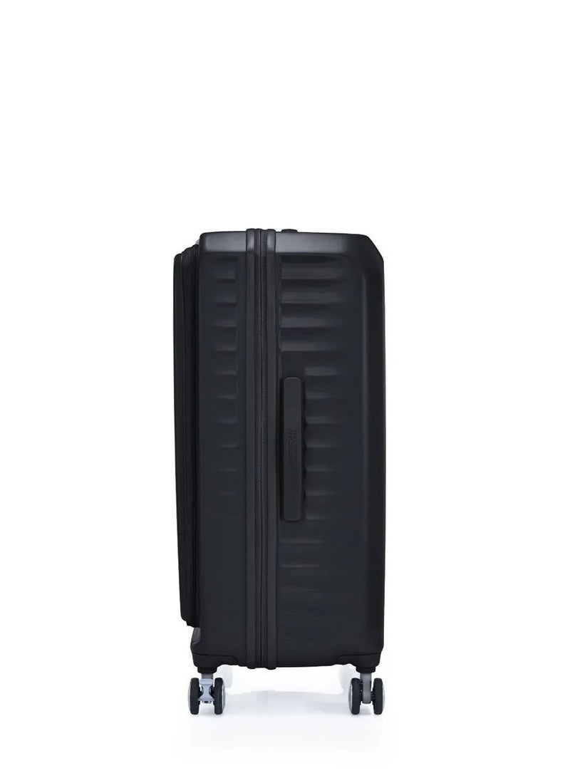 AMERICAN TOURISTER Frontec Suitcase, Check-In Size 79 cm / 29 inch, 4 Spinner Wheels, Hard Top, Polycarbonate, Black|Expandable|Book Opening|2-in-1 Optimov™ + STEPause™ Shock Absorbing Wheels|TSA 008 Lock|DuoSaf™ Security Zipper - 3 Years International Warranty - Image 4