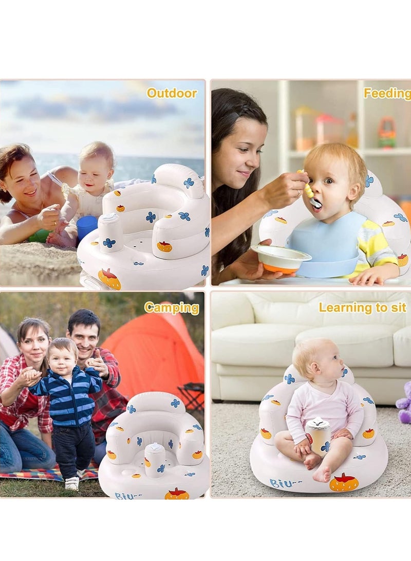 Excefore Baby Inflatable Seat For Sitting Up 3 Months Infant Air Pump Back Support Sofa Built In Pump Baby Support Seat Summer Toddler Chair For Sitting Up Baby Shower Chair Boys Girls Gifts - Image 2