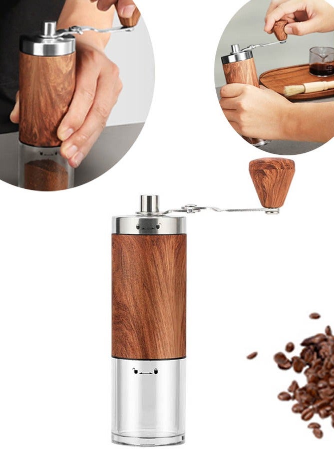 بالمعنى ومن ناحية طاحونة القهوة ، الفولاذ المقاوم للصدأ طاحونة القهوة الخشب الحبوب ، يمكن ضبط يدويا إعداد القهوة آلة طحن - Image 1